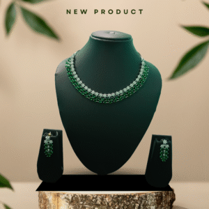Emerald Elegance Necklace & Earring Set – New Arrival