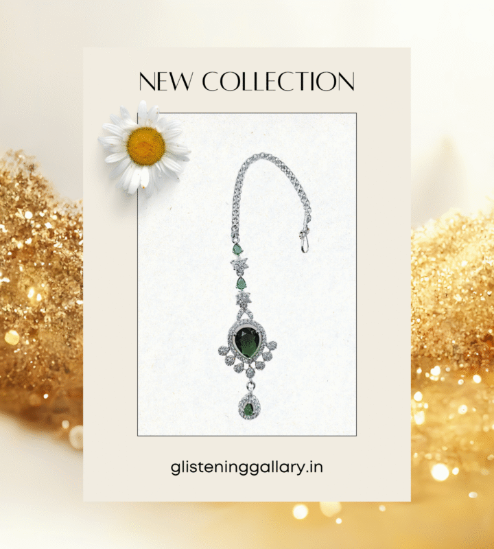 Elegant Teardrop CZ Stone Maang Tikka