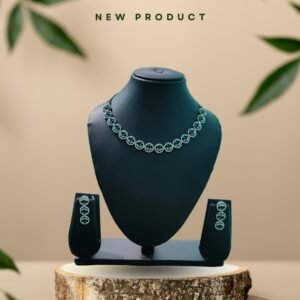 Elegant Linked Floral Silver Necklace & Earrings Set – New Launch