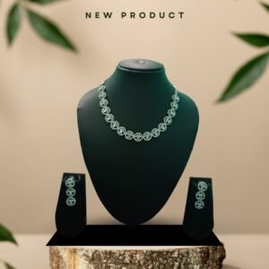 Elegant Floral Design Silver Necklace & Earring Set – New Arrival