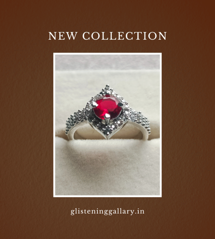 Elegant Silver Ring with Ruby Red Stone – New Collection