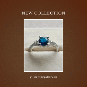 Elegant Blue Sapphire & Diamond Accent Ring – Sterling Silver
