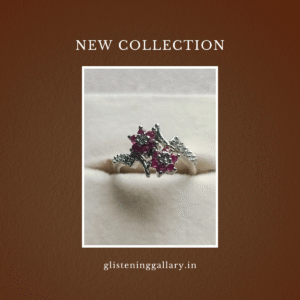 Floral Ruby & Diamond Accent Ring – Sterling Silver