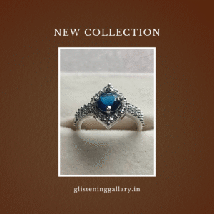 Royal Blue Sapphire Halo Ring – Sterling Silver