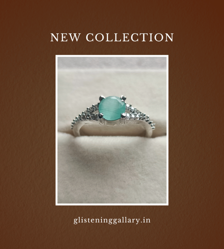 Elegant Silver Ring with Sea Green Cat’s Eye Gemstone