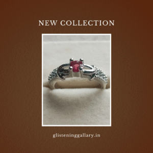 Silver Ring with Deep Red Ruby-Style Gemstone