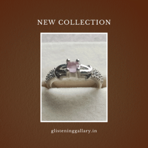 Silver Ring with Soft Pink Gemstone and Side Accents