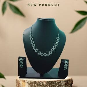 🌿 Stylish Black Stone Necklace & Earring Set 🌿