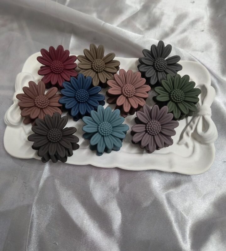 Colorful Floral Hair Clips – Set of 10