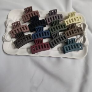 Matte Rectangle Hair Claw Clips – Set of 12