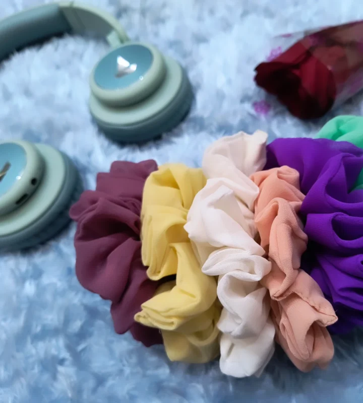 Chiffon Hair Scrunchies – Pastel & Bright Combo