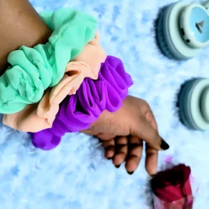 Chiffon Hair Scrunchies – Pastel & Bright Trio