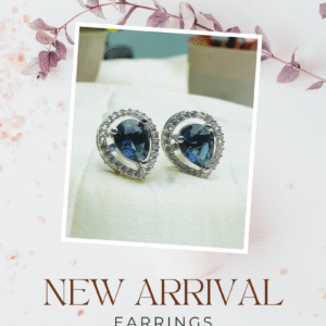 Sapphire Halo Teardrop Stud Earrings