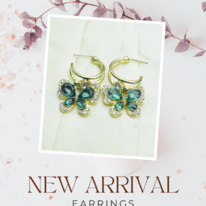 Emerald Butterfly Hoop Earrings