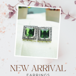 Royal Emerald Square Stud Earrings