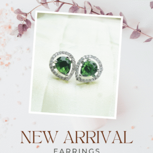Emerald Teardrop Halo Stud Earrings