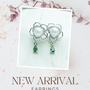 Pearl Blossom Emerald Drop Earrings