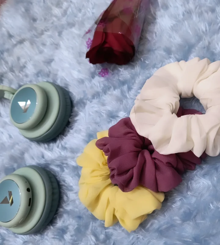 Chiffon Hair Scrunchies – Soft Pastel Trio