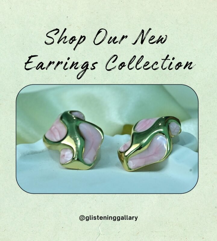 Elegant Pink Abstract Earrings