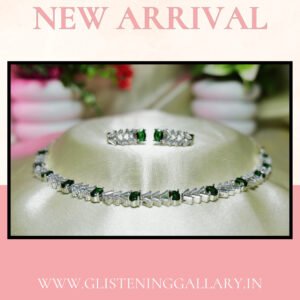 Emerald Luxe Diamond-Style Necklace Set (New Arrival)