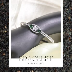 Emerald Twin Leaf Diamond Bracelet