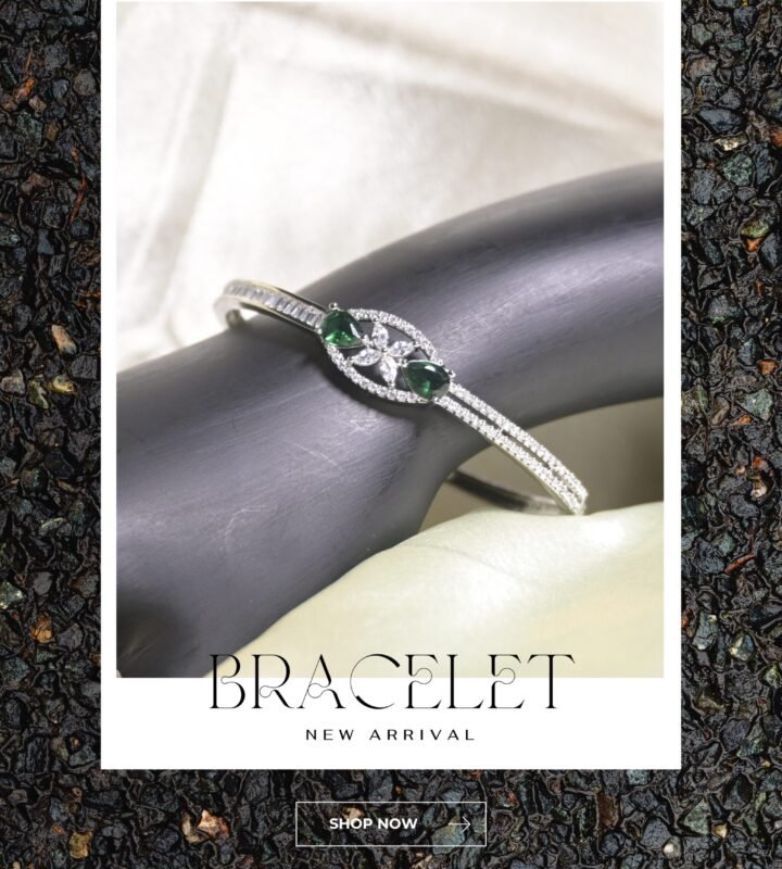 Emerald Twin Leaf Diamond Bracelet