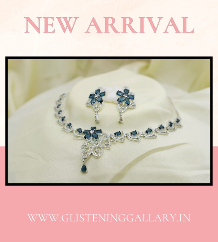 💙 Royal Sapphire Bloom Necklace Set