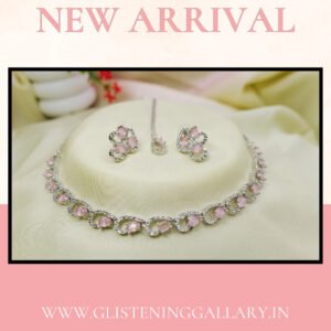 Rose Blush Crystal Necklace Set