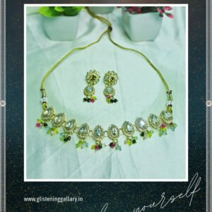 Elegant Kundan Drop Necklace Set