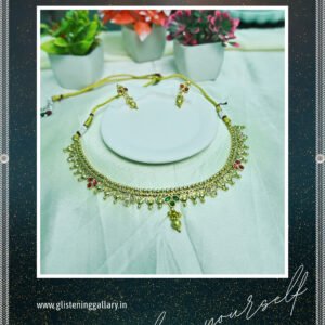 Delicate Kundan Beaded Necklace Set