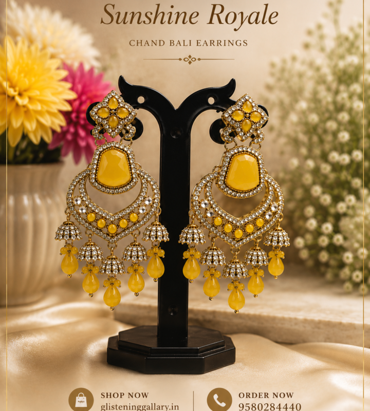 Sunshine Royale Chandbali Earrings ✨