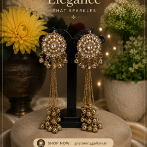 Pearl Glow Tassel Earrings