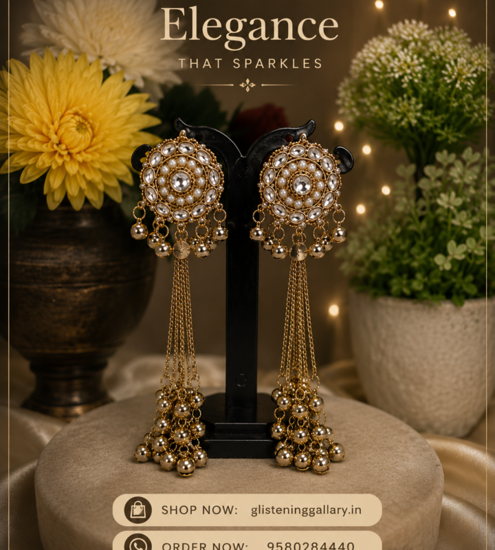 Pearl Glow Tassel Earrings