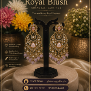 Royal Blush Chandbali Earrings ✨