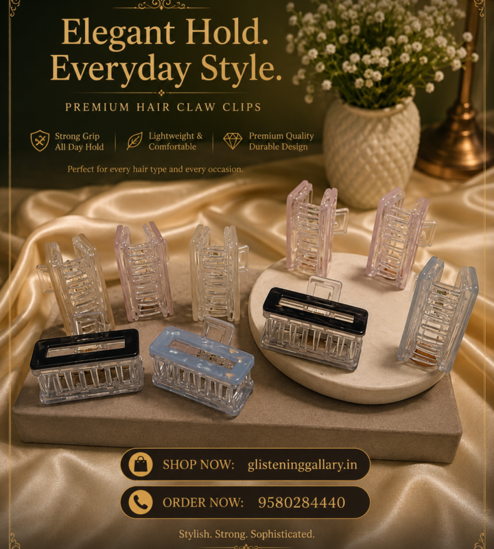 Crystal Luxe Hair Claw Clips