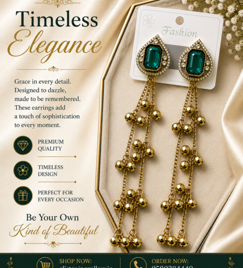 Emerald Grace Tassel Earrings
