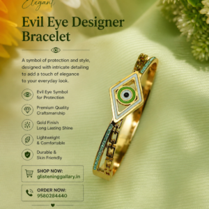 Evil Eye Designer Bracelet – Gold Finish
