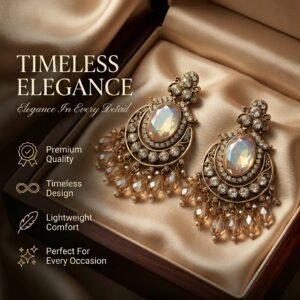 Royal Crystal Chandbali Earrings