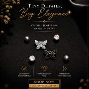 Butterfly Sparkle Stud Earrings Set