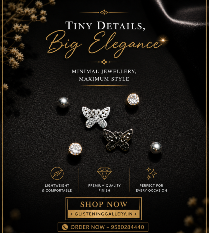 Butterfly Sparkle Stud Earrings Set
