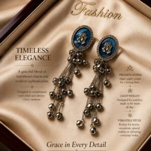 Midnight Pearl Tassel Earrings