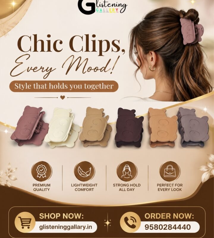 Bear Bliss Hair Claw Clip