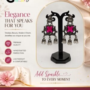 Regal Ruby Statement Jhumkas