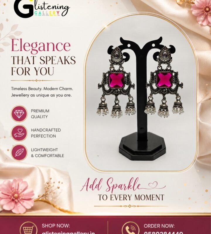 Regal Ruby Statement Jhumkas