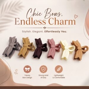 Matte Bow Hair Claw Clips