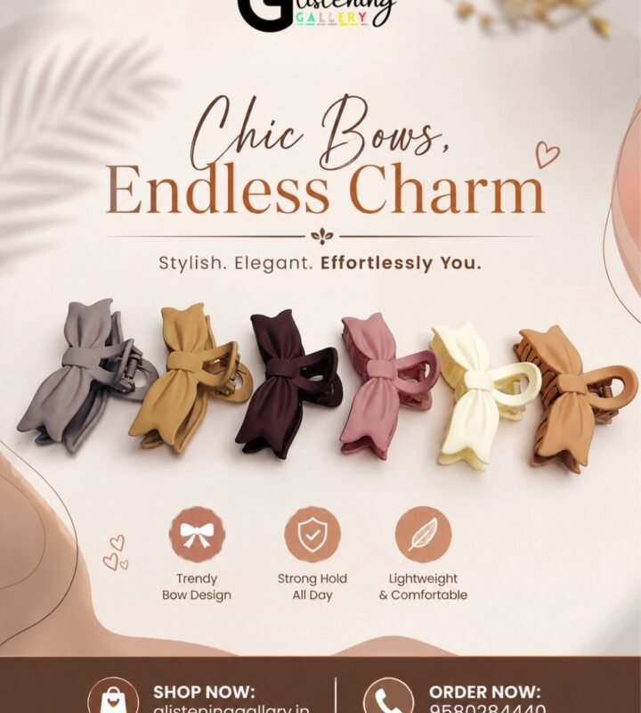 Matte Bow Hair Claw Clips
