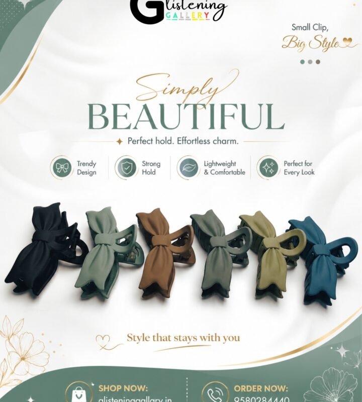 Luxe Bow Hair Claw Clip Set