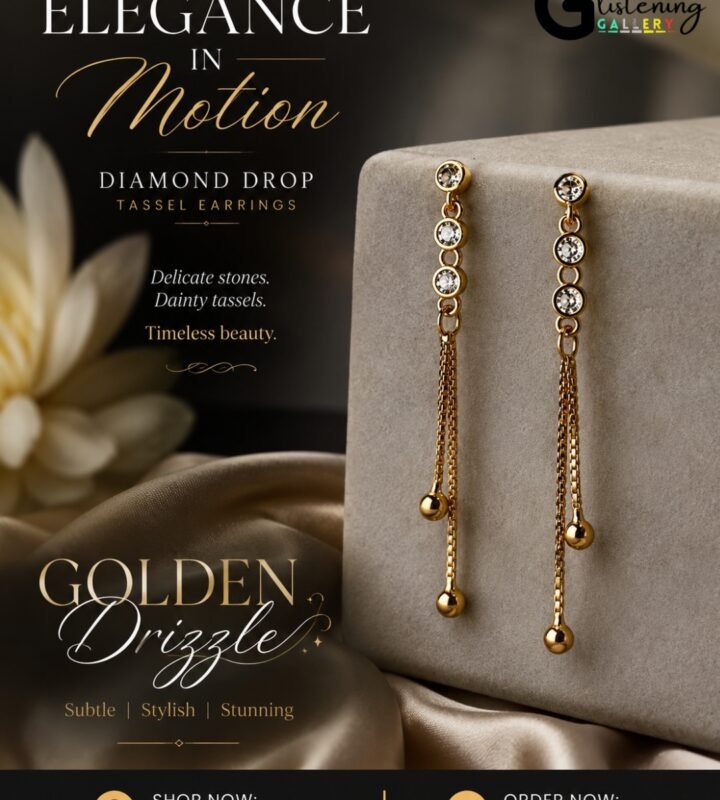 Golden Cascade Tassel Earrings