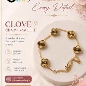 Golden Clover Charm Bracelet