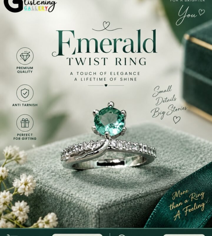 Emerald Twist Ring